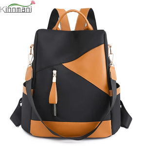 Casual Nylon Backpack for Girls - Large Capacity High School Bag