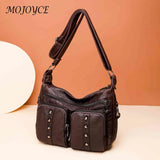Soft PU Leather Tote Bag with Multi-pocket - Weekend Vacation