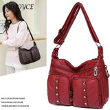 Soft PU Leather Tote Bag with Multi-pocket - Weekend Vacation