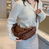 Leather Commuter Shoulder Bag Dumplings Style