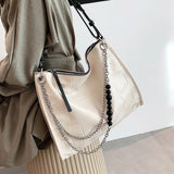 Retro Beading Chain Ladies Tote Large Capacity Crossbody Bag