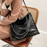 Retro Beading Chain Ladies Tote Large Capacity Crossbody Bag