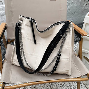 Retro Beading Chain Ladies Tote Large Capacity Crossbody Bag