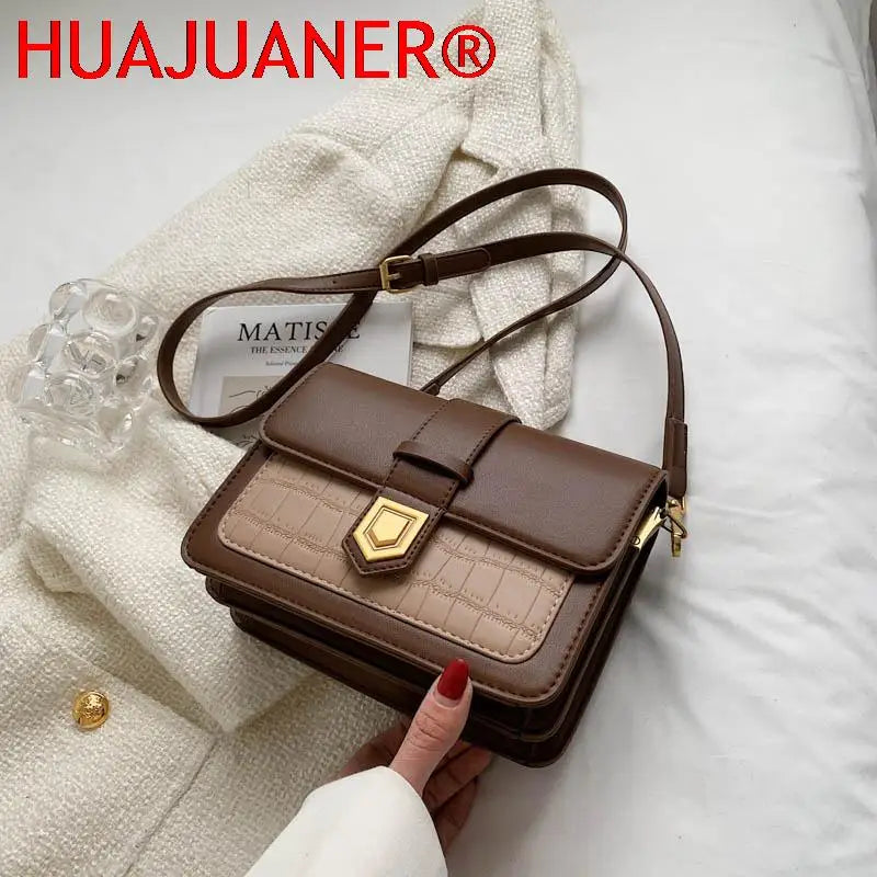 Leather Crossbody Bags For Women Stone Pattern Cross Body Bag