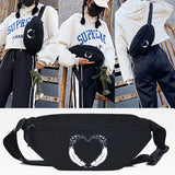 Feather Print Waist Bag Universal Sports Travel Outdoor Chest Pack