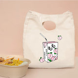 Japanese Strawberry Juice Printed Cooler Lunch Bag Thermal Breakfast Box