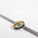 Copper Gold-Plated Baguette CZ Crystal Stone Ring