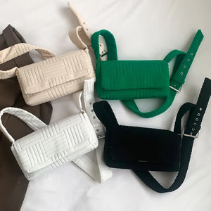 Corduroy Crossbody Bag Ladies Small Square Handbag