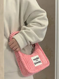Corduroy Crossbody Bag Chain Letter Purse Sweet Hobos Shoulder Bag