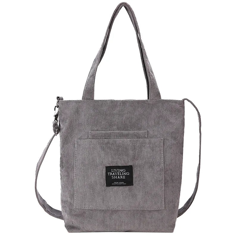 Large Capacity Crossbody Bag Plaid Solid Canvas Shoulder Bag