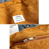 Corduroy Large Capacity Outdoor Shopping Bag Handbags Shoulder Bag Totes Bag