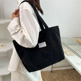 Corduroy Large Capacity Outdoor Shopping Bag Handbags Shoulder Bag Totes Bag