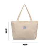 Corduroy Large Capacity Outdoor Shopping Bag Handbags Shoulder Bag Totes Bag