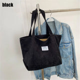 Corduroy Large Capacity Outdoor Shopping Bag Handbags Shoulder Bag Totes Bag