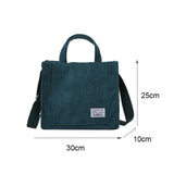 Corduroy Messenger Bag Women Solid Shoulder Winter Casual