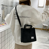 Corduroy Messenger Bag Women Solid Shoulder Winter Casual