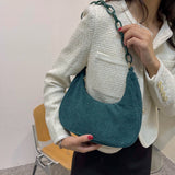 Corduroy Women Bags Preppy Style Shoulder Underarm Bag