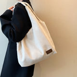 Corduroy Women Shoulder Bags Handbags Solid Female Shopper Tote Bags