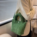 Corduroy Women's Bucket Shoulder Bag Handbag