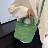Corduroy Women's Tote Bag Crossbody Fur Shoulder Bag