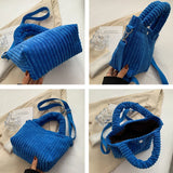 Corduroy Women's Tote Bag Crossbody Fur Shoulder Bag