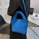 Corduroy Women's Tote Bag Crossbody Fur Shoulder Bag