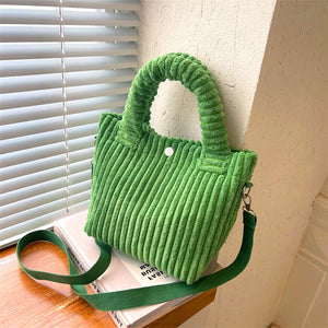 Women's Corduroy Bucket Bag Handbag Purse Crossbody