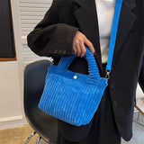 Corduroy Bucket Bag for Women
