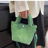 Corduroy Bucket Bag for Women