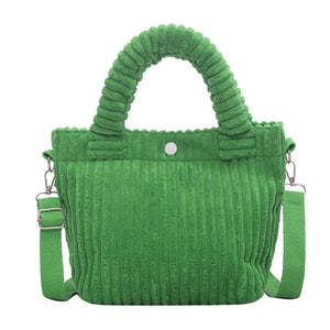 Corduroy Bucket Bag for Women