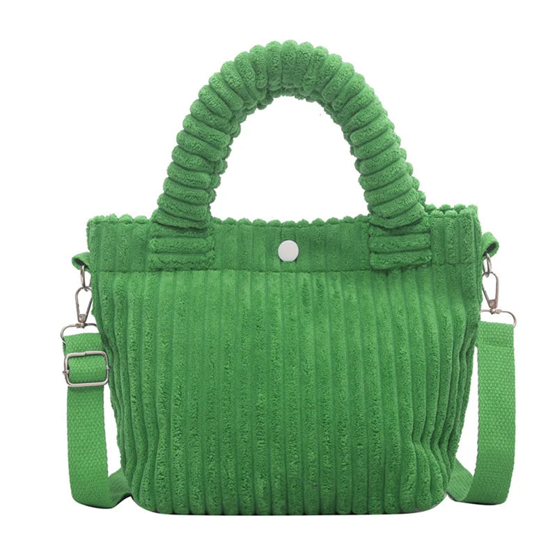 Corduroy Bucket Bag for Women