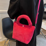 Corduroy Bucket Bag for Women