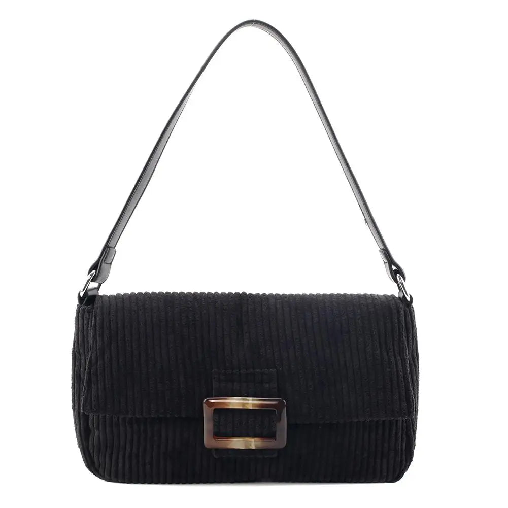 Corduroy Women's Shoulder Top-Handle Bag Underarm Purse