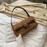 Corduroy Women's Shoulder Top-Handle Bag Underarm Purse