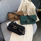 Corduroy Women's Shoulder Top-Handle Bag Underarm Purse