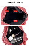 Corduroy Women Backpack Large Capacity School Bags for Girls