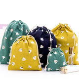Reusable Cotton Drawstring Shopping Bag Eco Grocery Cloth Pouch