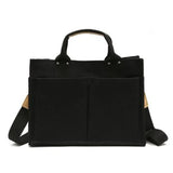 Cotton Women's Canvas Shoulder Bag Large Capacity Foldable Reusable Shopping Bag