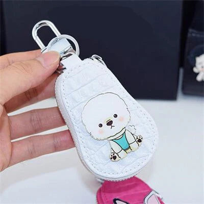 Cow Leather Key Wallet Cartoon animal Car Key Pouch