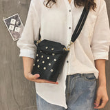 Cowhide Backpack Diamond Shoulder Bag Women's Messenger Bag