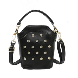 Cowhide Backpack Diamond Shoulder Bag Women's Messenger Bag