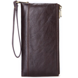 Cowhide Men Clutch Wallets Leather Long Purses Business Large Capacity Wallet