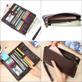 Cowhide Men Clutch Wallets Leather Long Purses Business Large Capacity Wallet