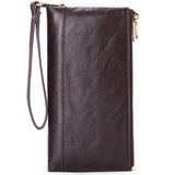 Cowhide Men Clutch Wallets Leather Long Purses Business Large Capacity Wallet