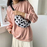 Cows Print Waist Pack Fanny Pack for Women Girls Small Adjustable Hip Pack Bum B