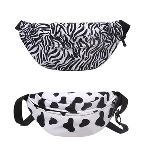 Cows Print Waist Pack Fanny Pack for Women Girls Adjustable Hip Pack
