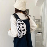 Cows Print Waist Pack Fanny Pack for Women Girls Adjustable Hip Pack