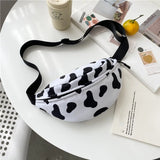 Cows Print Waist Pack Fanny Pack for Women Girls Small Adjustable Hip Pack Bum B