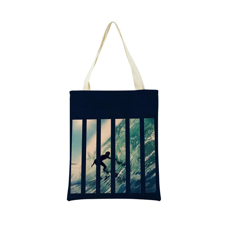 ECO Shopping Bag Foldable Portable Women Handbag Double Sided Print