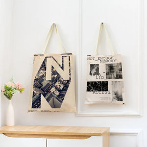 ECO Shopping Bag Foldable Portable Women Handbag Double Sided Print